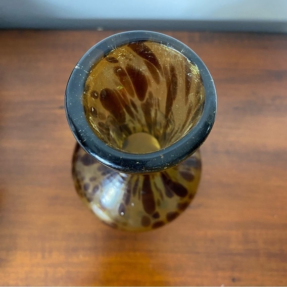 Vintage Tortoise Shell Handblown glass Vase - Picture 6 of 6